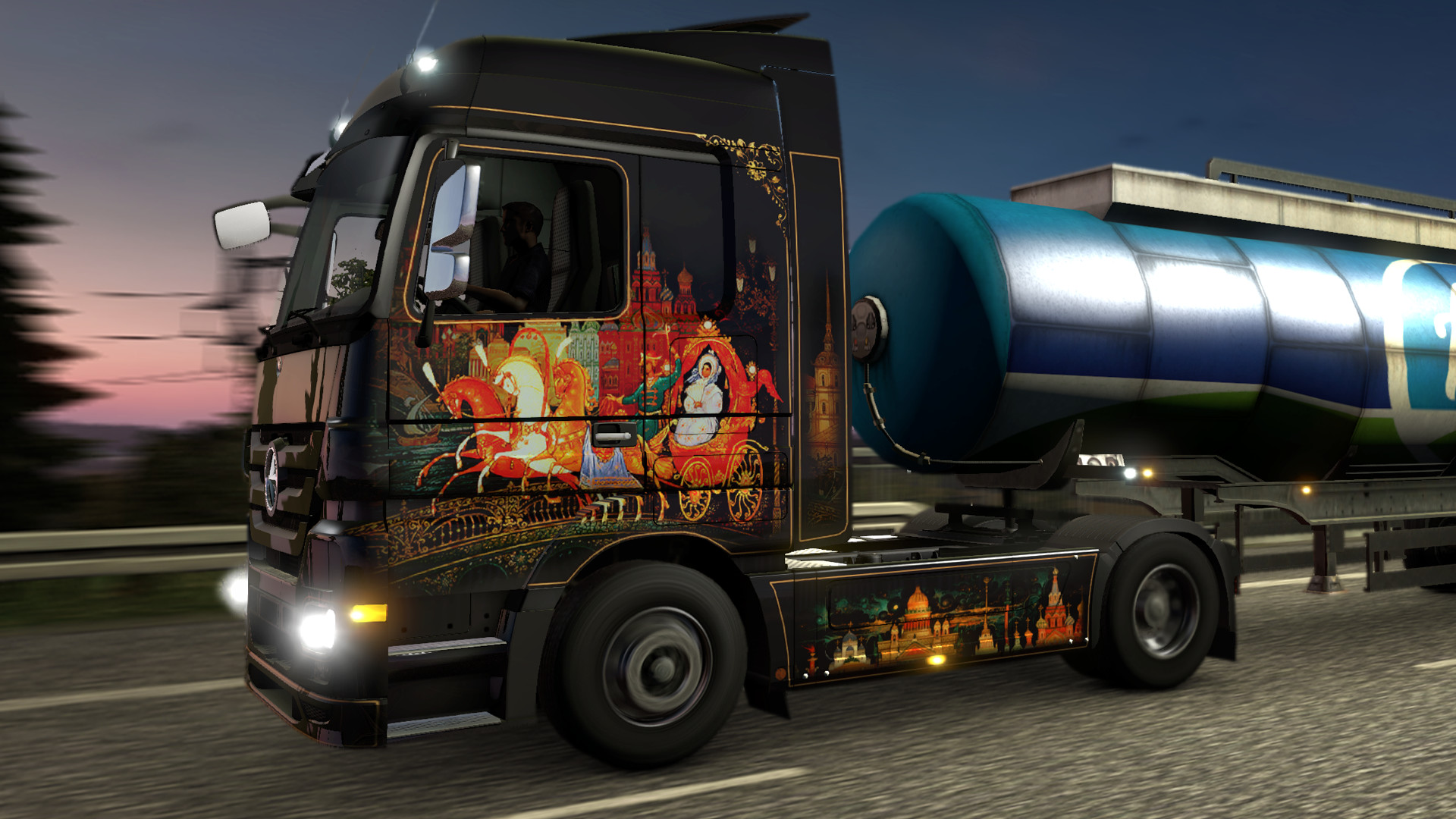 Скриншот-1 из игры Euro Truck Simulator 2 — Russian Paint Jobs Pack