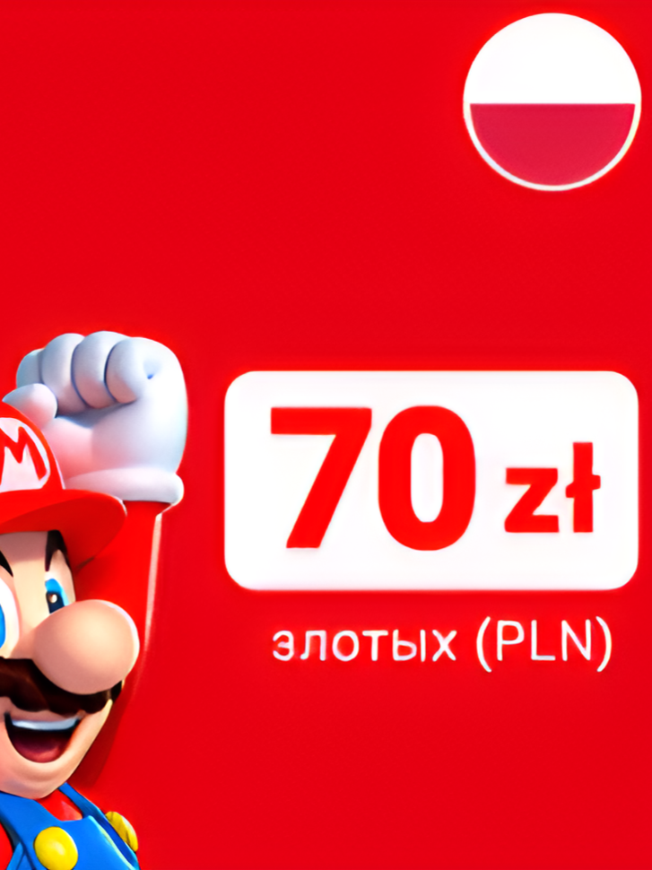 Карта пополнения Nintendo eShop Card 70zł злотых (PLN)