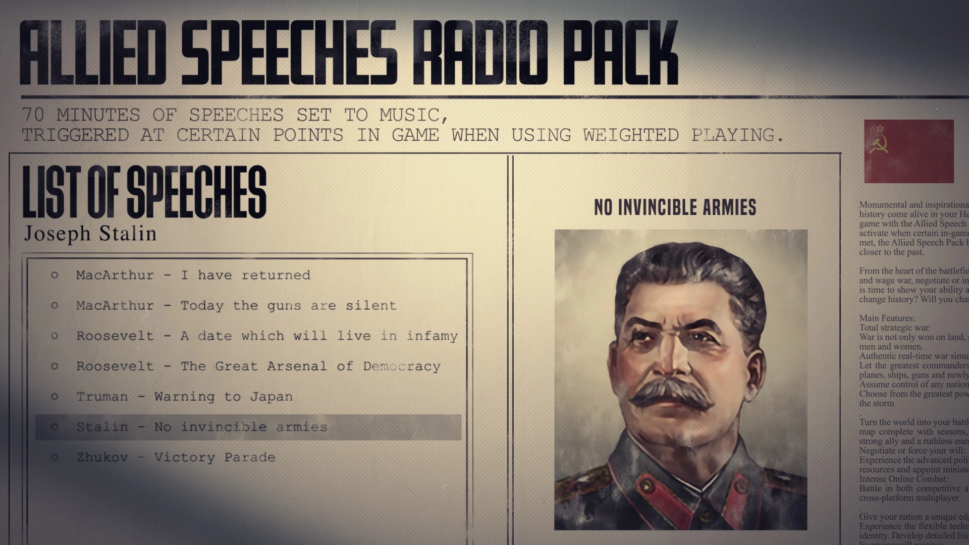 Скриншот-0 из игры Hearts of Iron IV: Allied Speeches Music Pack