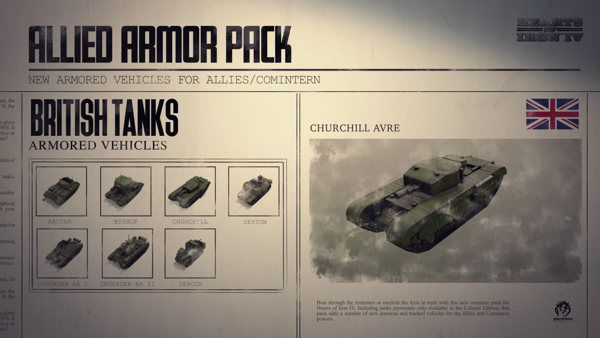 Скриншот-5 из игры Hearts of Iron IV: Allied Armor Pack