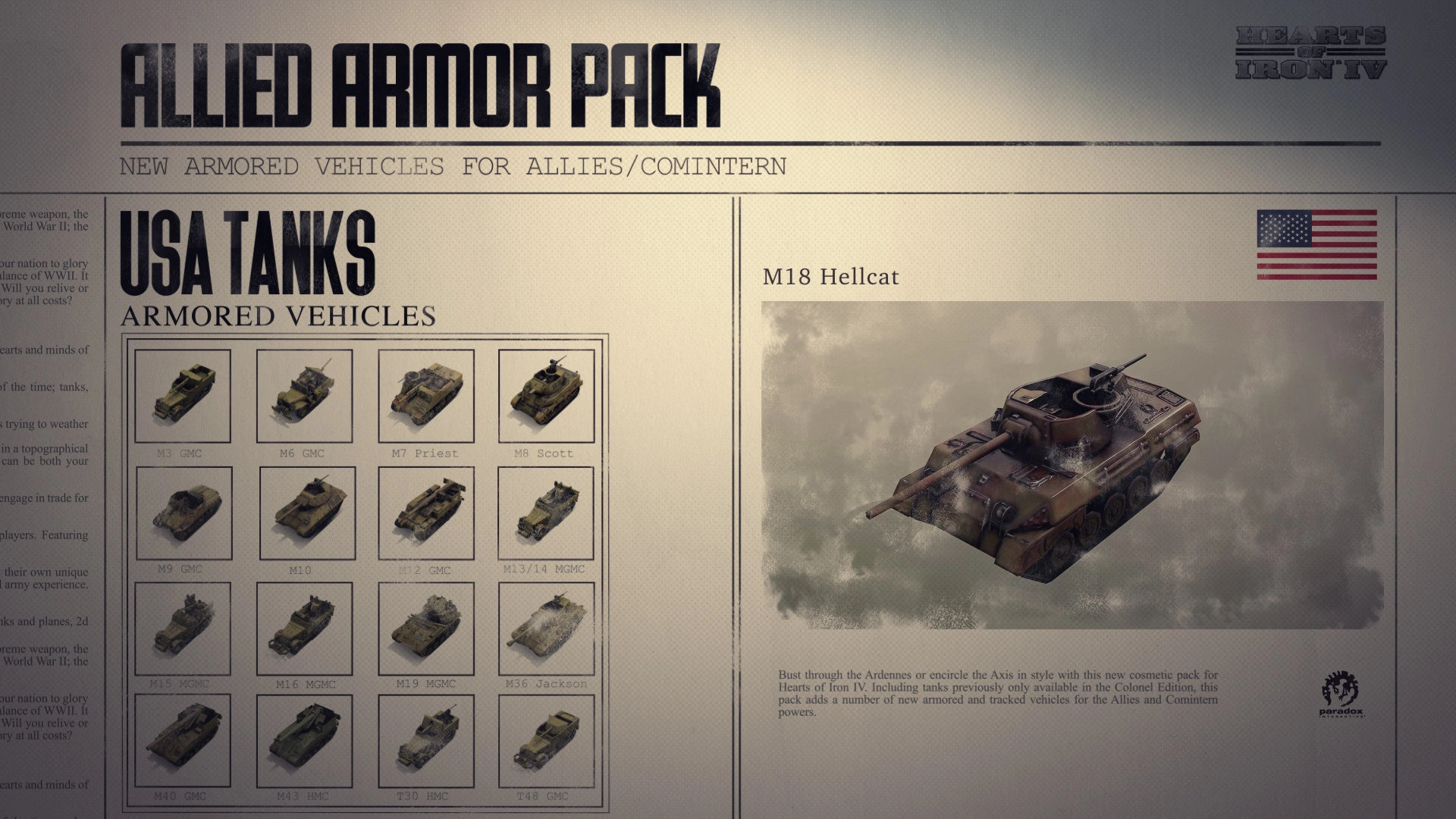 Скриншот-6 из игры Hearts of Iron IV: Allied Armor Pack