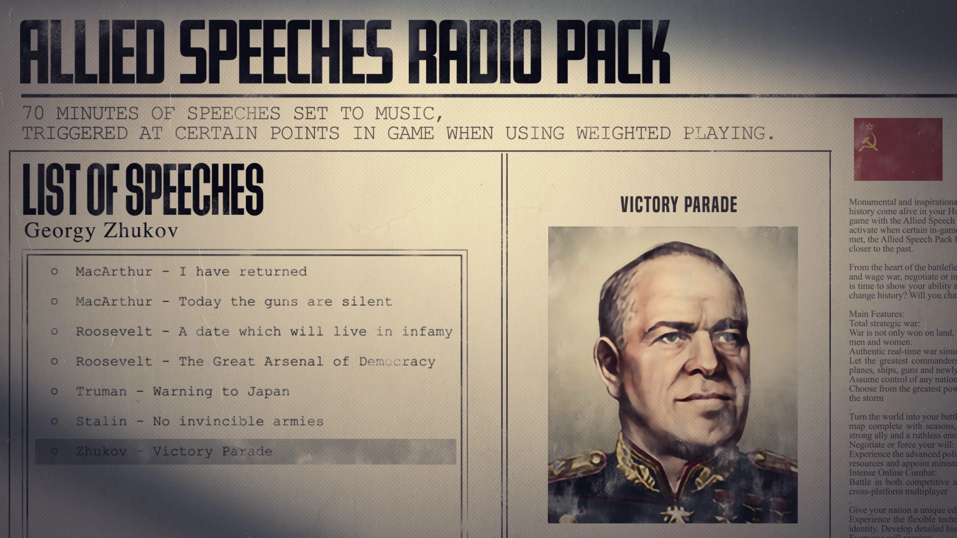 Скриншот-2 из игры Hearts of Iron IV: Allied Speeches Music Pack