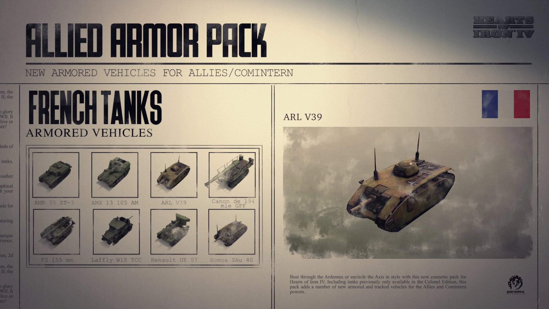 Hearts of Iron IV: Allied Armor Pack Hearts of Iron IV: Allied Armor Pack